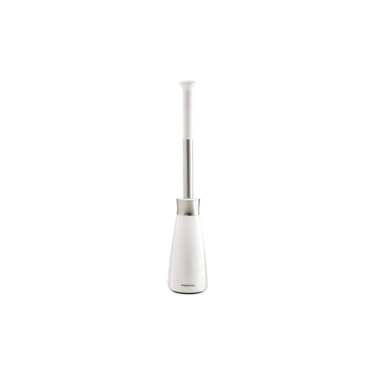 Toilet Brush with Caddy, Stainless Steel, White